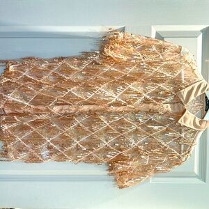 BRAND NEW Mesh and Sequin Soft Gold Top UNISEX